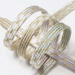 画像1: 帯締め　貝の口亀甲四色ぼかし　（02）