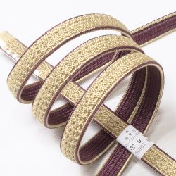 画像1: 帯締め　綾高麗耳付昼夜【A】　榛色（はしばみいろ）／蒲葡（えびぞめ）（11）