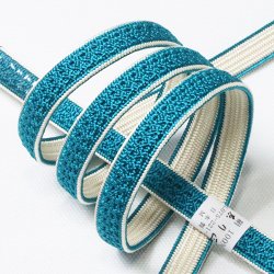 画像1: 帯締め　綾高麗耳付昼夜【A】　ターコイズブルー／オフホワイト（07）