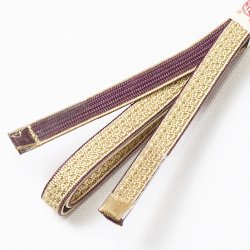 画像1: 四分紐　綾高麗耳付昼夜【A】　榛色（はしばみいろ）／蒲葡（えびぞめ）（11）