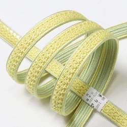 画像1: 帯締め　綾高麗耳付昼夜【A】　刈安色（かりやすいろ）／夏虫色（なつむしいろ）（03）