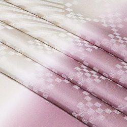 画像1: 帯揚げ　防染染め分け市松に斜線　（01）