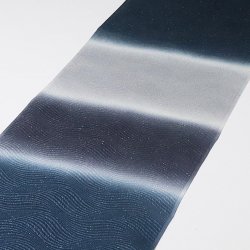 画像1: 帯揚げ　二色段染め銀通し　（02）