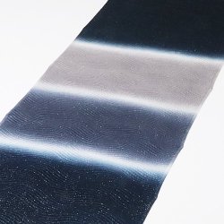 画像1: 帯揚げ　二色段染め銀通し　（01）