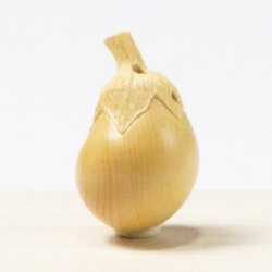 画像1: 黄楊根付　茄子（B）【岡壱名入り】【桐箱付き】（2025年10月27日掲載）