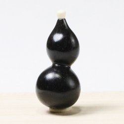 画像1: 黒檀根付　ひょうたん（黒檀）【岡壱名入り】【桐箱付き】（2025年10月27日掲載）