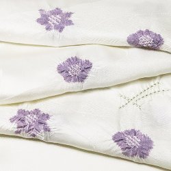 画像1: 帯揚げ　輪出し吹き寄せ　オフホワイト／藤紫（ふじむらさき）（11）