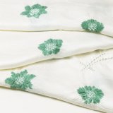 帯揚げ　輪出し吹き寄せ　オフホワイト／緑青色（ろくしょういろ）（42）