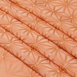 画像1: 帯揚げ　麻の葉ツマミ　甚三紅（じんざもみ）／支子色（くちなしいろ）（52）