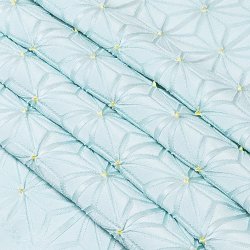 画像1: 帯揚げ　麻の葉ツマミ　秘色色（ひそくいろ）／黄檗色（きはだいろ）（53）