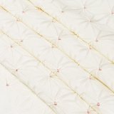 帯揚げ　麻の葉ツマミ　オフホワイト／甚三紅（じんざもみ）（51）