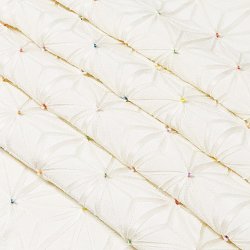 画像1: 帯揚げ　麻の葉ツマミ　オフホワイト／七色（30）