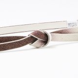 帯締め　高麗耳付片胴ぼかし金散し　紫鳶（むらさきとび）／絹鼠（きぬねず）（04）