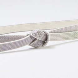 画像1: 帯締め　高麗耳付綾目二段ぼかし金散し　白藤色（しらふじいろ）／青磁鼠（せいじねず）（05）