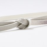 帯締め　高麗耳付綾目二段ぼかし金散し　白鼠（しろねず）／薄葡萄（うすぶどう）（06）