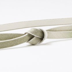 画像1: 帯締め　高麗耳付片胴ぼかし金散し　鶸茶（ひわちゃ）／山葵色（わさびいろ）（03）