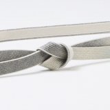 帯締め　高麗耳付片胴ぼかし金散し　鈍色（にびいろ）／白藍（しらあい）（06）