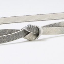 画像1: 帯締め　高麗耳付片胴ぼかし金散し　鈍色（にびいろ）／白藍（しらあい）（06）