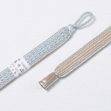 羽織紐　女短　綾高麗耳付昼夜　秘色色（ひそくいろ）／白茶（しらちゃ）（05）