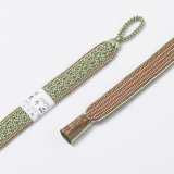 羽織紐　女短　綾高麗耳付昼夜　山葵色（わさびいろ）／丁子茶（ちょうじちゃ）（04）