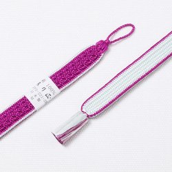 画像1: 羽織紐　女短　綾高麗耳付昼夜　フランボワーズ／ベビーブルー（13）