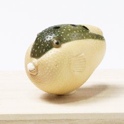 画像1: 黄楊根付　河豚【岡壱名入り】【桐箱付き】（2025年12月8日掲載）