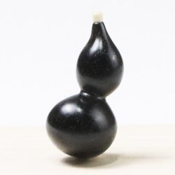 画像1: 黒檀根付　ひょうたん（黒檀）【岡壱名入り】【桐箱付き】（2025年12月8日掲載）