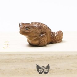 画像1: 黄楊根付　ちび蟇（B）【岡壱名入り】【桐箱付き】（2025年12月8日掲載）