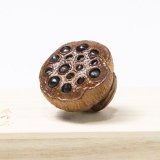 黄楊根付　蓮（中）【岡壱名入り】【桐箱付き】（2025年12月8日掲載）