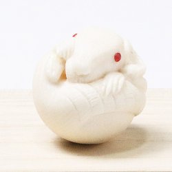 画像1: 象牙根付　白鼠（象牙）【岡壱名入り】【桐箱付き】（2025年12月10日掲載）