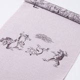 帯揚げ　鳥獣戯画　牡丹鼠（ぼたんねず）（01）