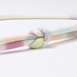 画像1: 帯締め　丸ぐけ　七色段ぼかし　（01）