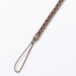 画像1: 懐中時計紐　八津組み ホタル「短タイプ」　源氏鼠（げんじねず）／暗紅色（あんこうしょく）（10）