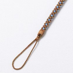 画像1: 懐中時計紐　八津組み ホタル「短タイプ」　灰茶（はいちゃ）／薄花色（うすはないろ）（06）