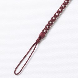 画像1: 懐中時計紐　八津組み ホタル「短タイプ」　暗紅色（あんこうしょく）／絹鼠（きぬねず）（07）