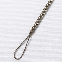 画像1: 懐中時計紐　八津組み ホタル「短タイプ」　源氏鼠（げんじねず）／オフホワイト（09）