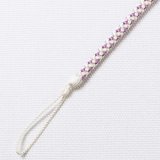 時計紐　八津組み ホタル「短タイプ」　オフホワイト／薄葡萄（うすぶどう）（02）