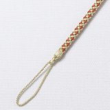 時計紐　八津組み ホタル「短タイプ」　白橡（しろつるばみ）／赤茶（あかちゃ）（03）