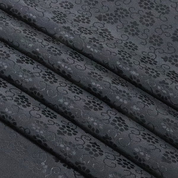 画像1: 喪服用帯揚げ　紋意匠＜菊唐草＞ (1)