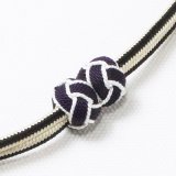 羽織紐　無双　マグネット　＜小田巻＞　黒／オフホワイト（36）