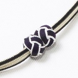 画像1: 羽織紐　無双　マグネット　＜小田巻＞　黒／オフホワイト（36）