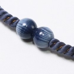 画像1: 紳士羽織紐　無双　マグネット　木目ラクト玉捻じり　青藍（せいらん）（04）