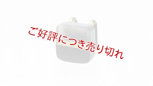 画像1: ガラス帯留め　slow sphatika（スロースパティカ）　金箔ライン（黒） ※桐箱付き (1)
