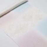 帯揚げ　縫取しあわせ菱　白藍（しらあい）／淡紅藤（あわべにふじ）（06）