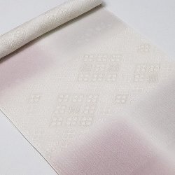 画像1: 帯揚げ　縫取しあわせ菱　薄梅鼠（うすうめねず）／鴇鼠（ときねず）（05）