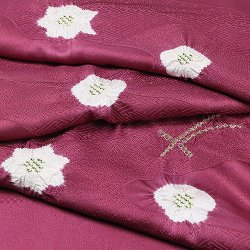 画像1: 帯揚げ　輪出し吹き寄せ　梅紫（うめむらさき）／白練（しろねり）（37）