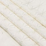 帯揚げ　麻の葉ツマミ　オフホワイト／苗色（なえいろ）（56）