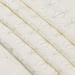 画像1: 帯揚げ　麻の葉ツマミ　オフホワイト／空色（そらいろ）（57）