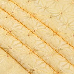 画像1: 帯揚げ　麻の葉ツマミ　支子色（くちなしいろ）／錆朱（58）