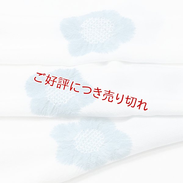 画像1: 帯揚げ　輪出し白地五ツ梅　白／薄縹（うすはなだ）（05） (1)